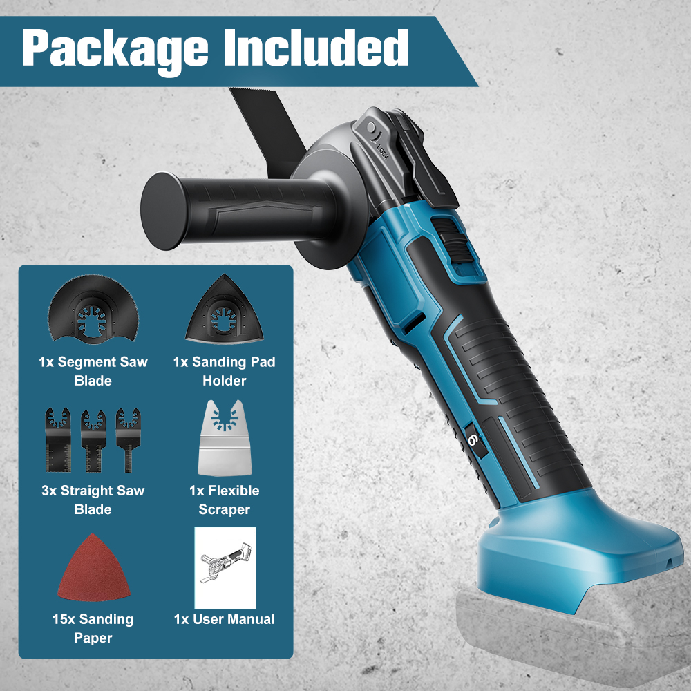 Makita 18V Oscillerande Multiverktyg för Kapning, Skrapning, Slipning - Batteridrivet Verktyg för Hemmabruk