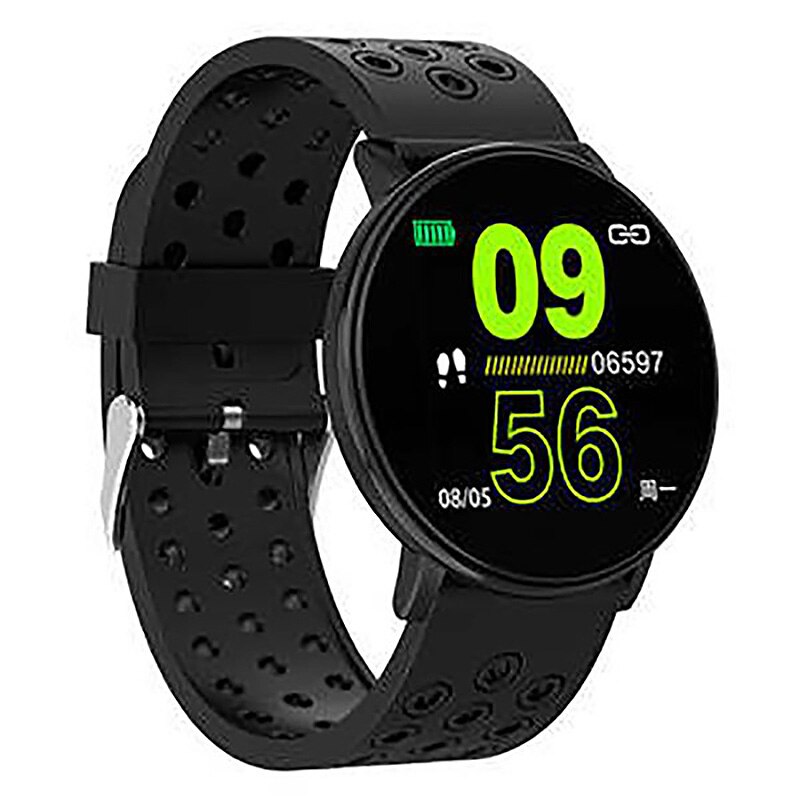 Full -w8 smart watch  ip67 vattentät smartwatch puls blodtryck fitness tracker smart armband armband: Svart