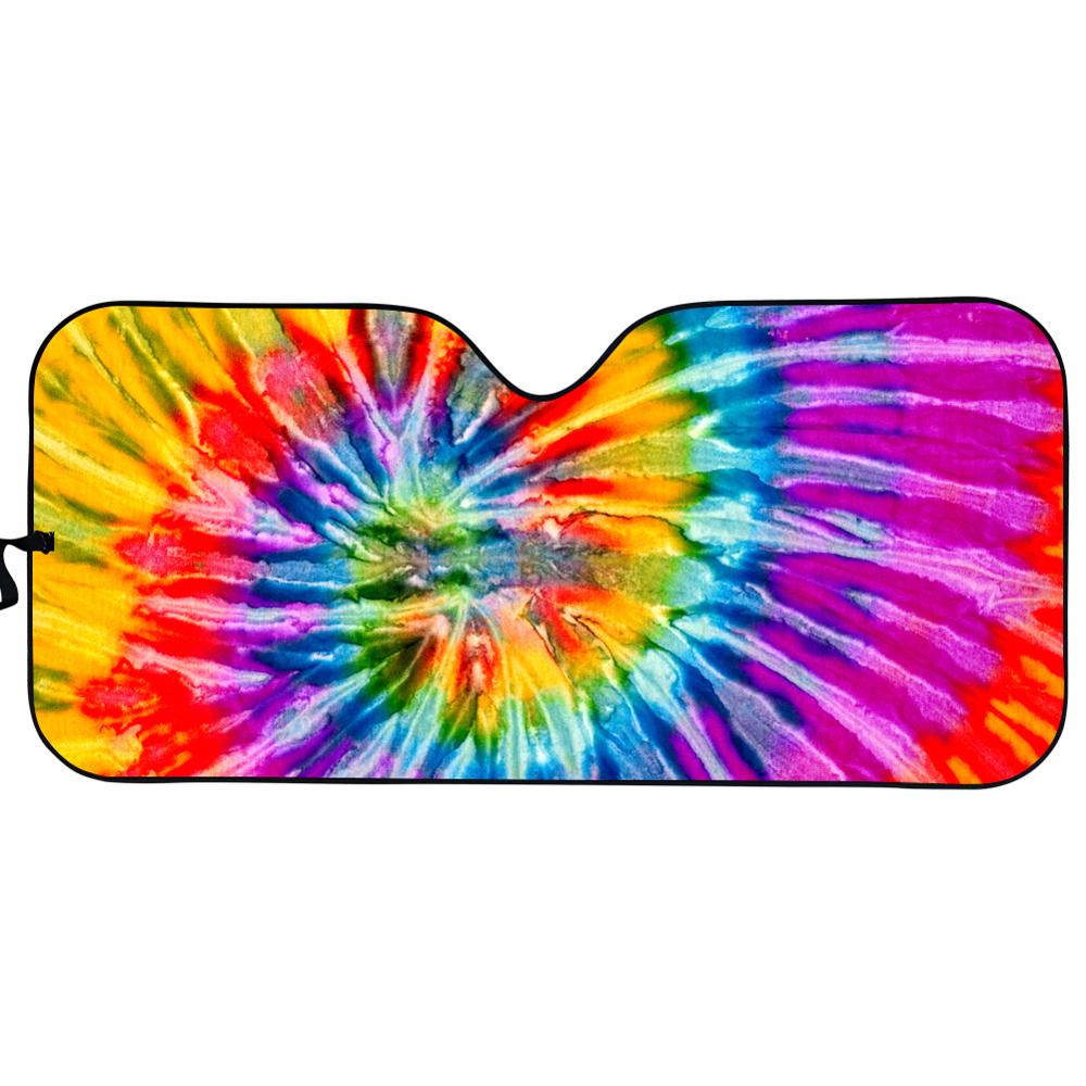 Tie dye bedrukte auto zonnescherm auto voorruit zonnescherm voorruit zonnescherm bescherming tegen de zon: Yy3063hc