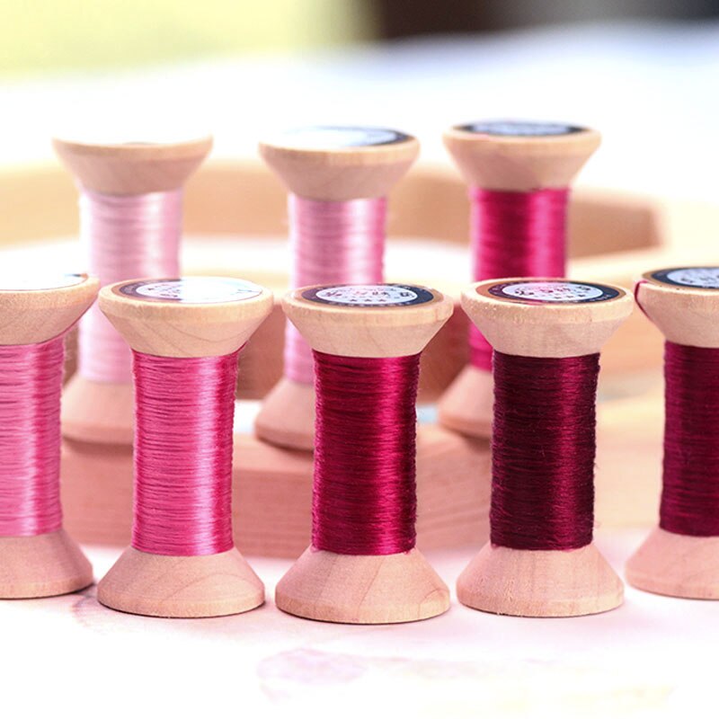 20 meters each spool Silk thread spool embroidery DIY handmade embroidery thread charming pink