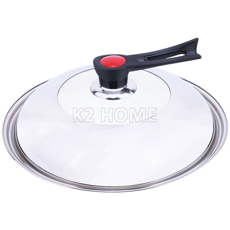 Window Glass Lid Replacement Diameter 32cm Wok Cover Tempered Universal Pot Lid Replacement with Stand Holder Handle