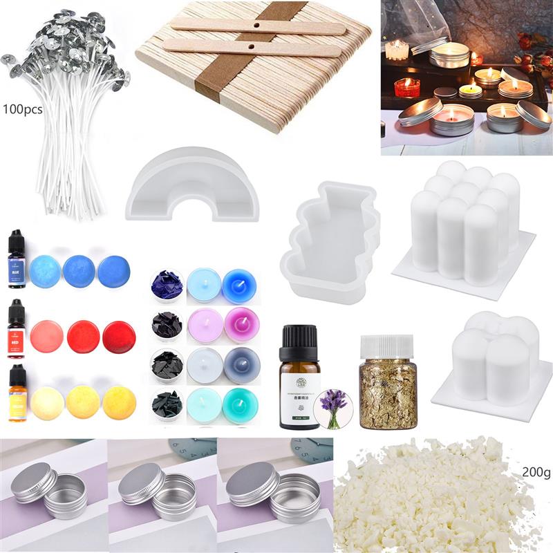 1 Set Candle Making Kit Wicks Sticker DIY Candle Fixator Craft Tools DIY Handmade Candle Set With Cotton Core Holder: 04
