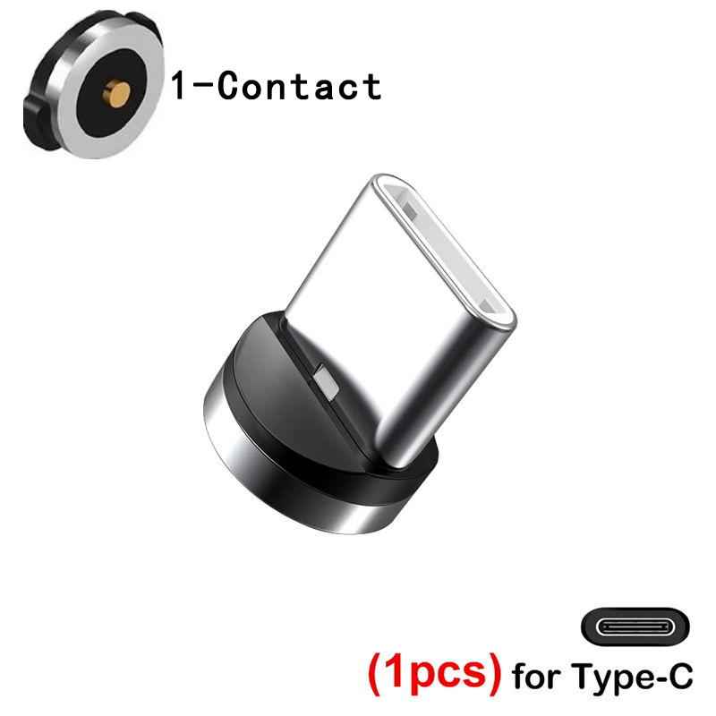 1/2/5 Pcs USB Type C Magnetic Tips Plug Mobile Cell Phone Adapter For Replacement 360° Degree Rotation Converter Cable Connector: WHITE