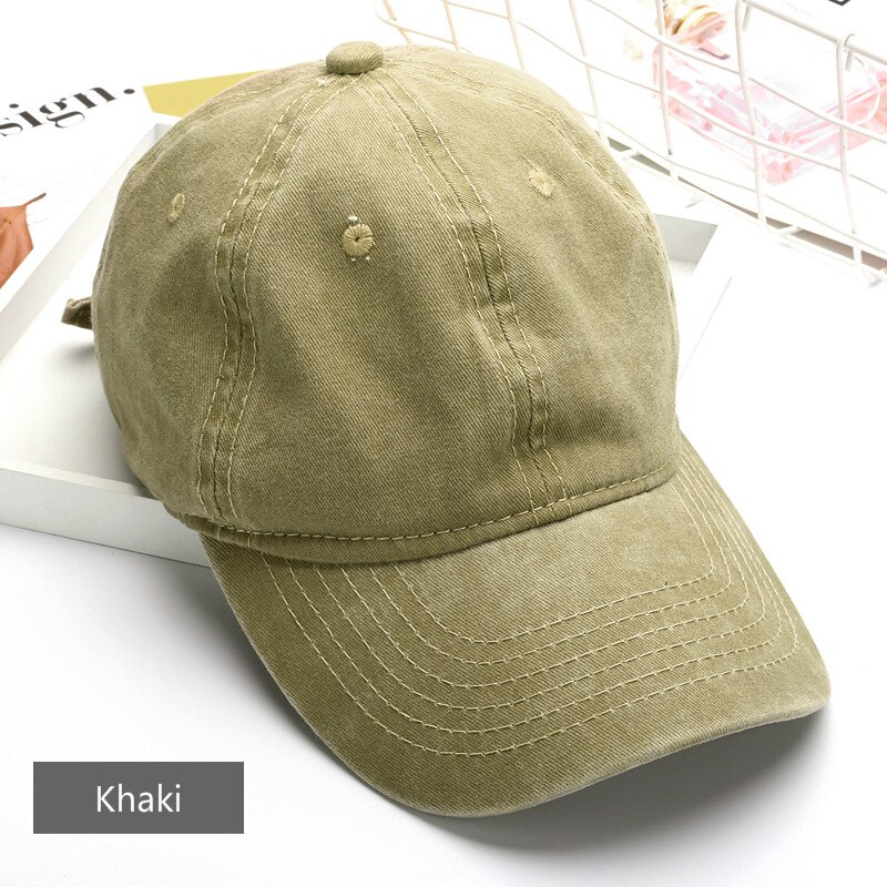 Gorra de béisbol de algodón de para hombres y mujeres, sombrero Retro con Cierre trasero, ajustable, lavable, Unisex,: Khaki