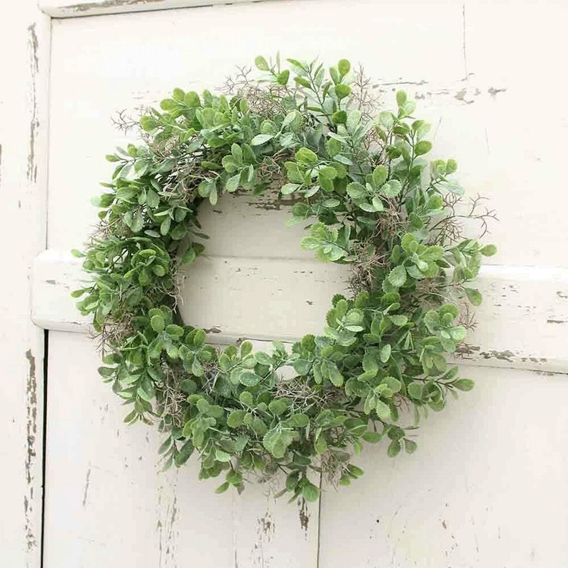 Artificial Long leaf Lucky Wreath Green Leaves Front Door Indoor Wall Decor your House and Make it Look Vibrant