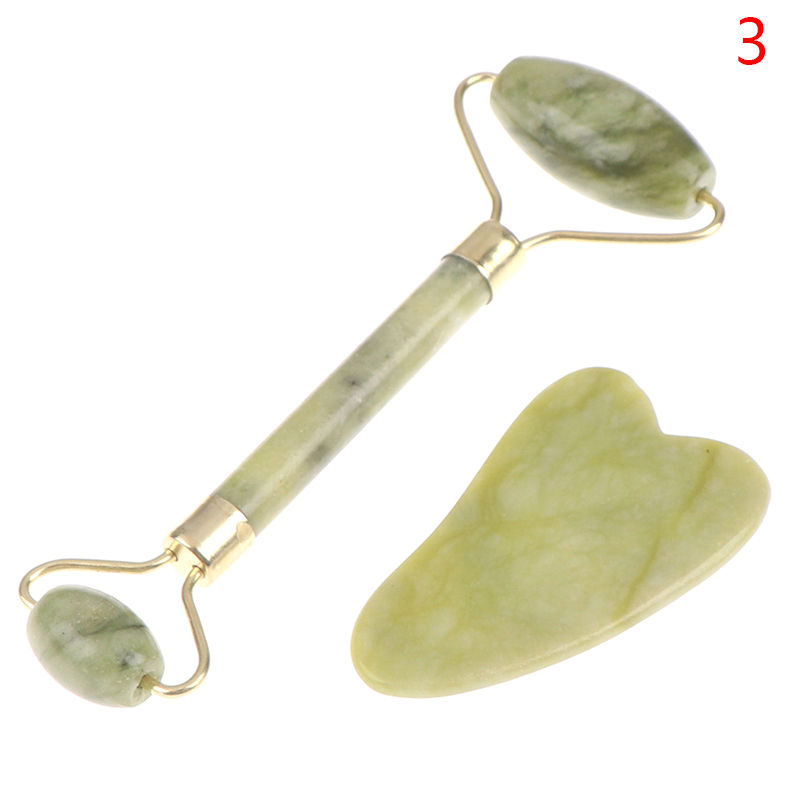 Rolo de jade rosa natural massagem facial gua sha placa massageador de jade corpo facial raspagem de olhos acupuntura face lift: Transparente
