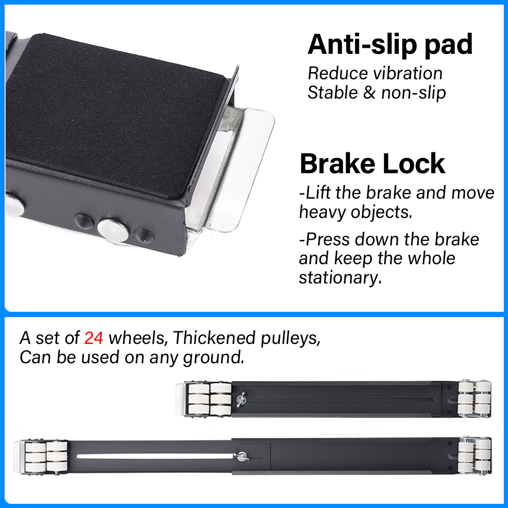 24 Wheel Movable Racks Mobile Roller Bracket Adjustable Washing Machine Stand Refrigerator Base Mount Universal Dryer Holder