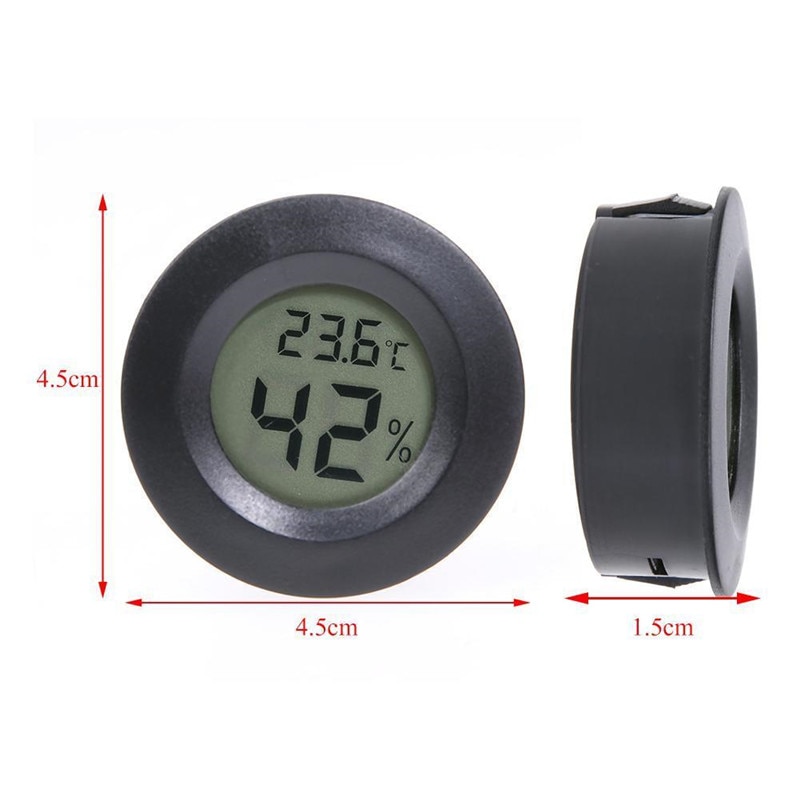 Pet Reptile Snake Rearing Box Digital Meter Thermometer Humidity Hygrometer ABS