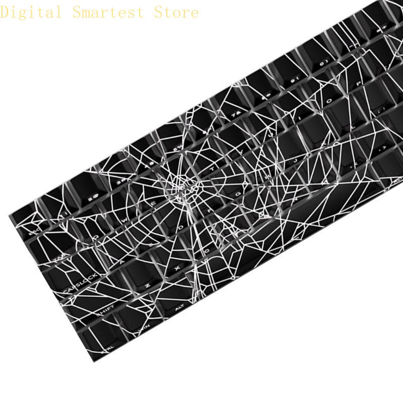 85AA 64/74Key Keycaps Customs Spiders Web Keycap Set Side Print Backlit Key Keycaps for 61/64/68 Mechanical Keyboards