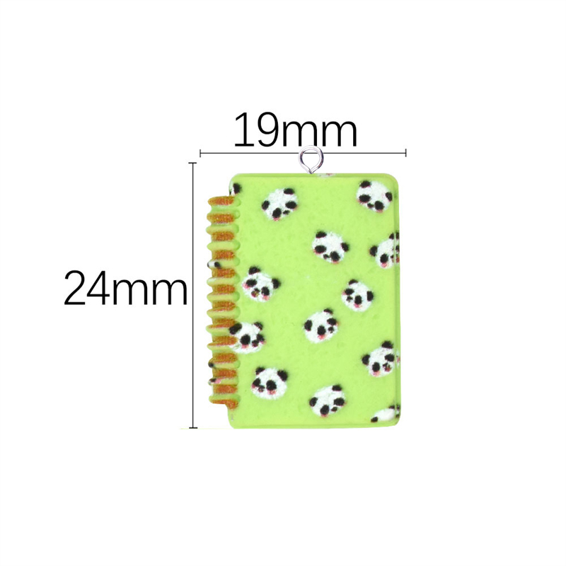 10 piezas de abalorios de Panda para hacer joyas, parche colgante para libro, pendientes DIY, accesorios para collar, casa de muñecas, C874: with hook green