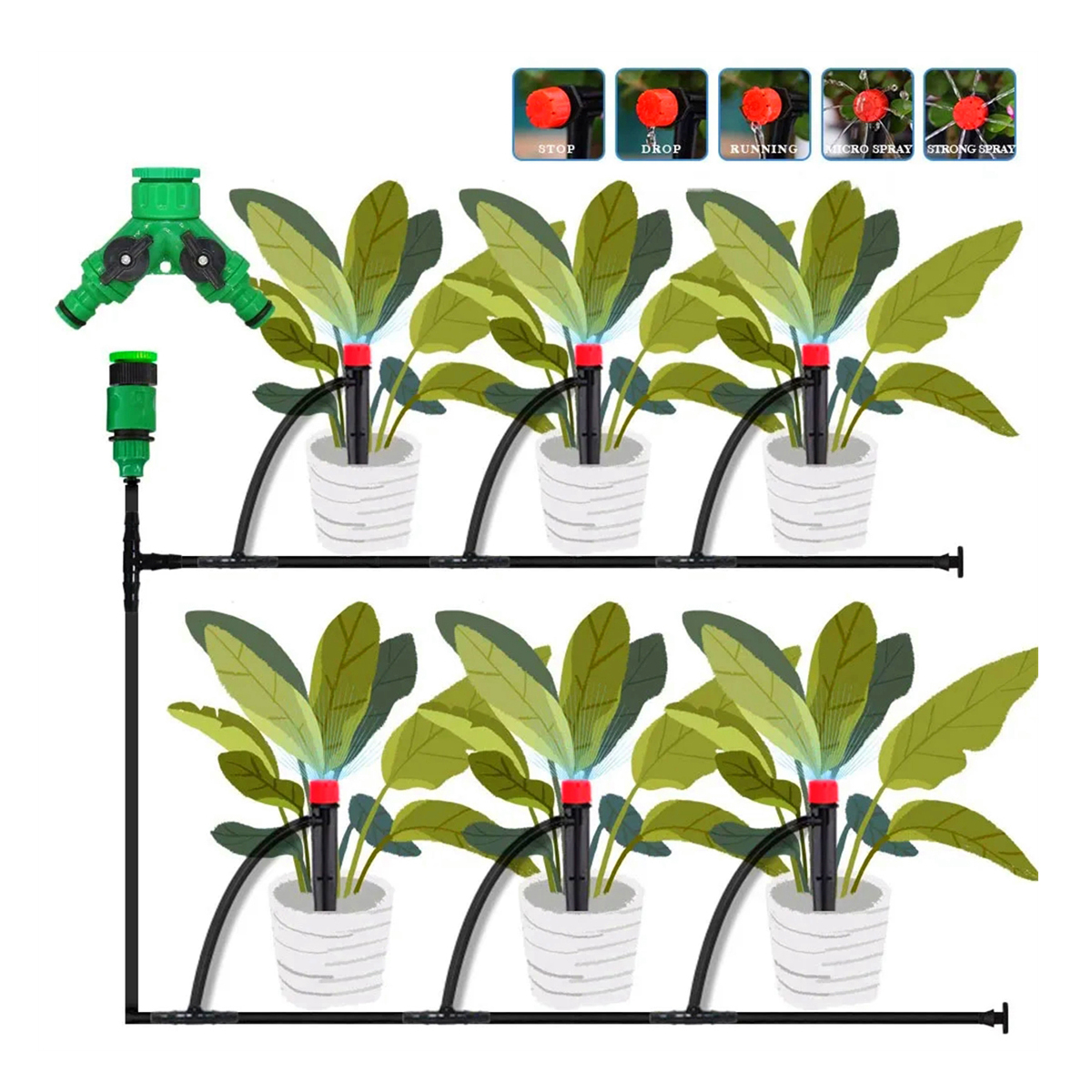 Dispositif de micro-pulvérisation d'irrigation de jardin, gouttes rouges réglables branchées au sol, flèche goutte à goutte à cercle complet, résistant à 360, 8 trous, 10 pièces, 100 pièces