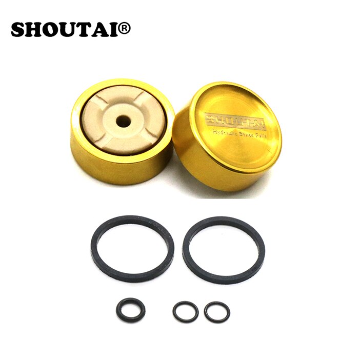 Bike Titanium alloy Piston Hydraulic Brake Caliper Parts For Shimano XT/M785 / M8000 / SLX675 Bicycle Brake Parts: 2pcs  gold