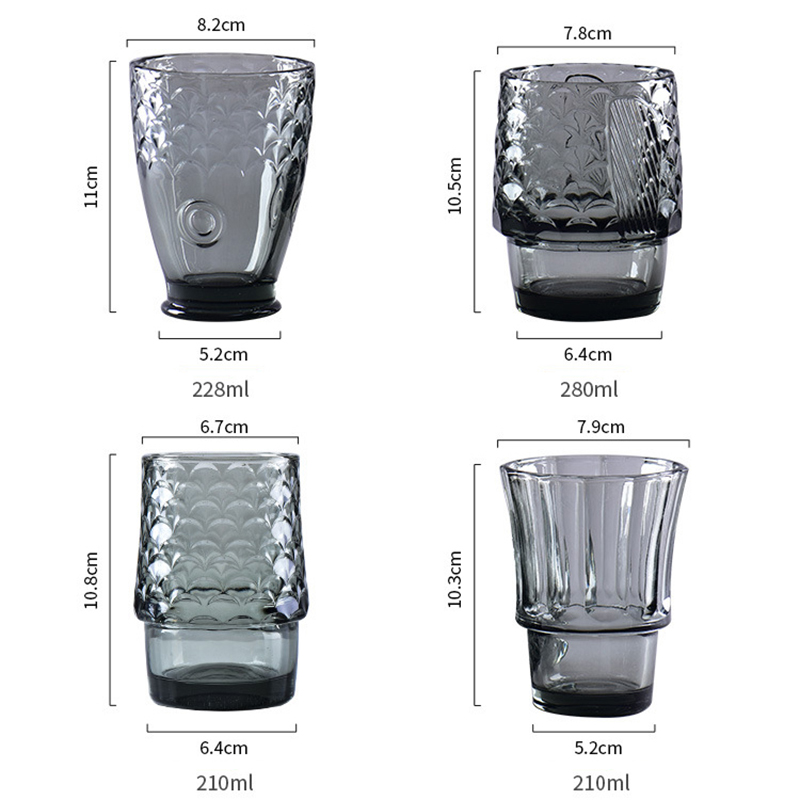 4Pcs/set Koi Fish Cup Fish Shaped Glass Set Stackable Fish Shaped Water Cup Household Water Cup for Wedding Party