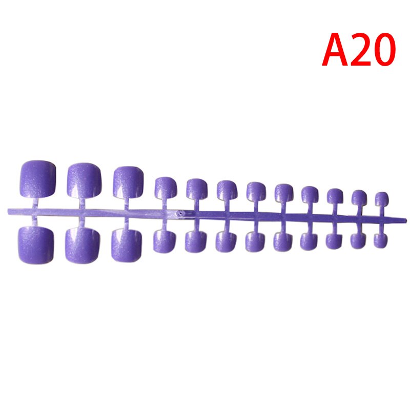 24 stuks kunstmatige snoepnagels garnalenpoeder sticker natuurlijke acryl franse valse teennagels tips kunstdecoratie teennagels valse nagels: 20