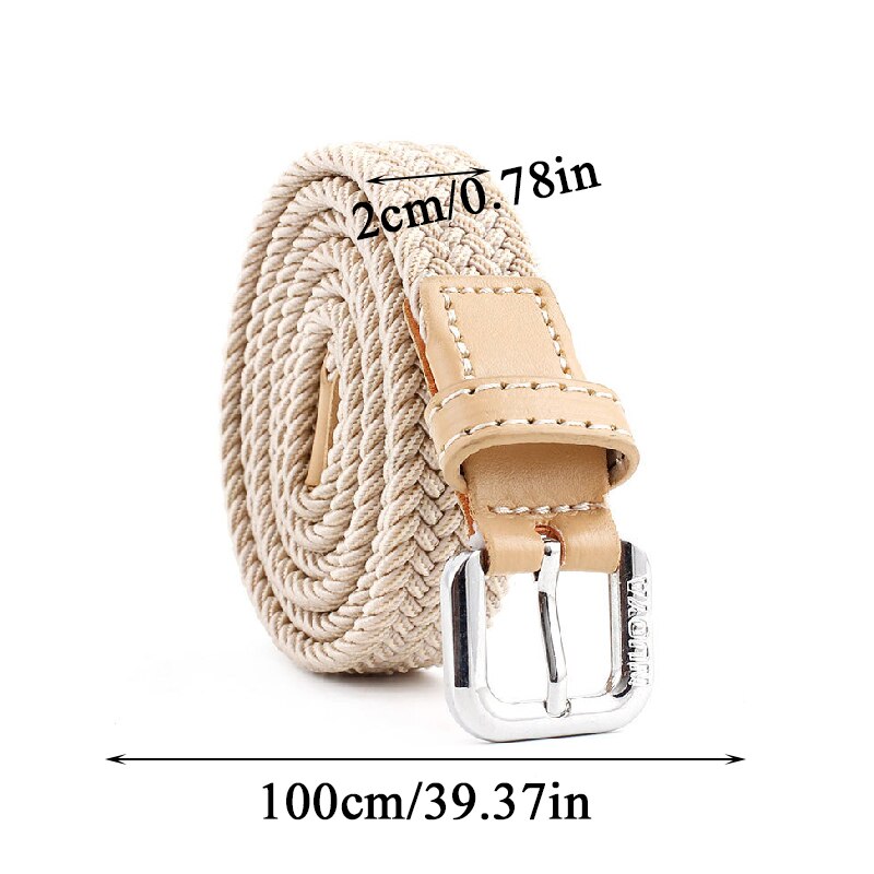 Unisex Elastic Braided Belt Elastic Solid Color Weave Belts For Women Men Jeans Belts Pin Buckle Woven Belt