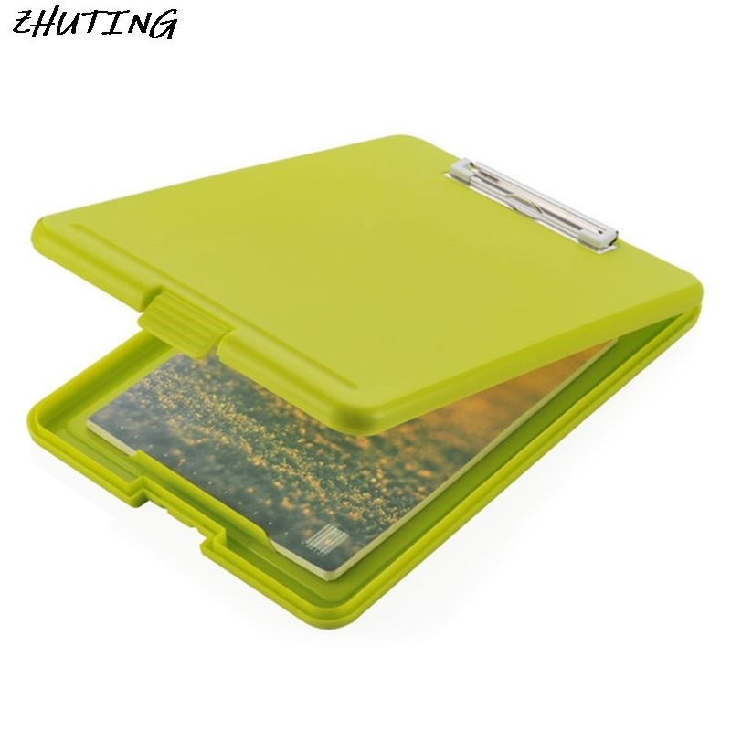 A4 Plastic Storage Clipboard File Box Case Document File Folders Clipboard Writing Pad Stationery School Office Supplies