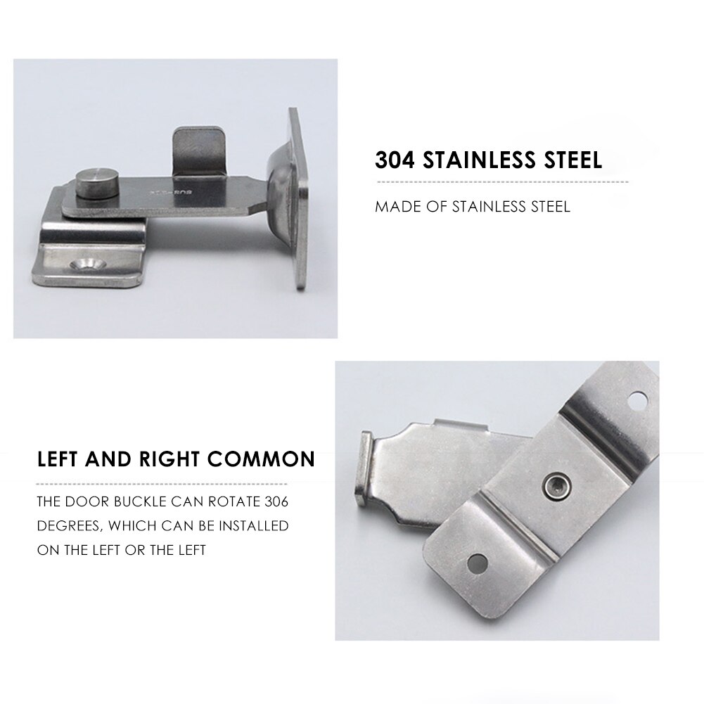 Stainless Steel Barn Doors Locks Latch Metal Hook Latch Lock Texture Toilet Door Right Angle Sliding Door Buckle Home Anti-Theft