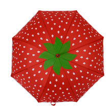 Cute Fruit Children Umbrella Long-handled Manually Kids Umbrella Fashionable Boys Girls Watermelon Strawberry Umbrella