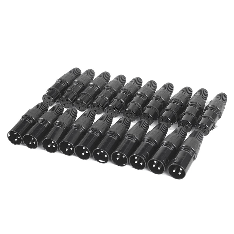 20Pcs 3Pin Xlr Man-vrouw Microfoon Verlengkabel Microfoon Kabels Plug O Socket Mic O Connector Adapter