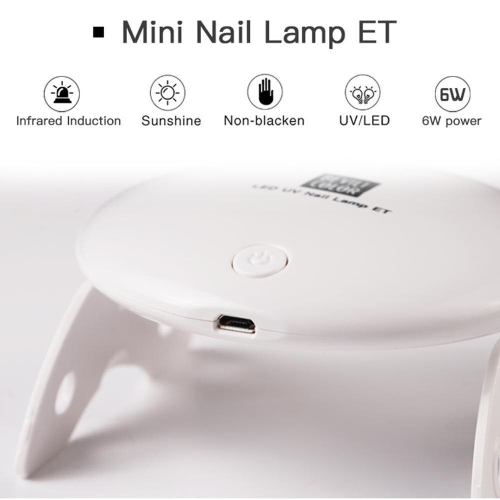 6W Ronde Nagel Droger Uv Led Lamp Draagbare Micro Usb Kabel 30 S Droger Nail Uv Gel Met bodem Droger Lamp Nail Art Gereedschap