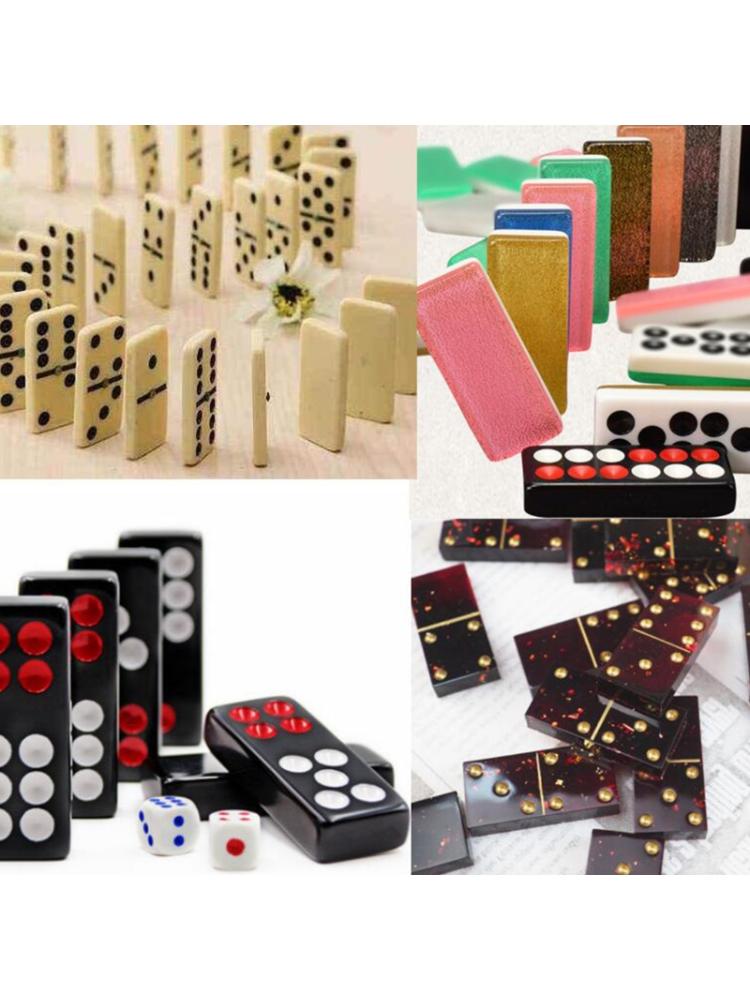 Crystal Epoxy Resin Game Mold DIY Making Tools Dominoes Casting Silicone Mould Christmas Year Decorations