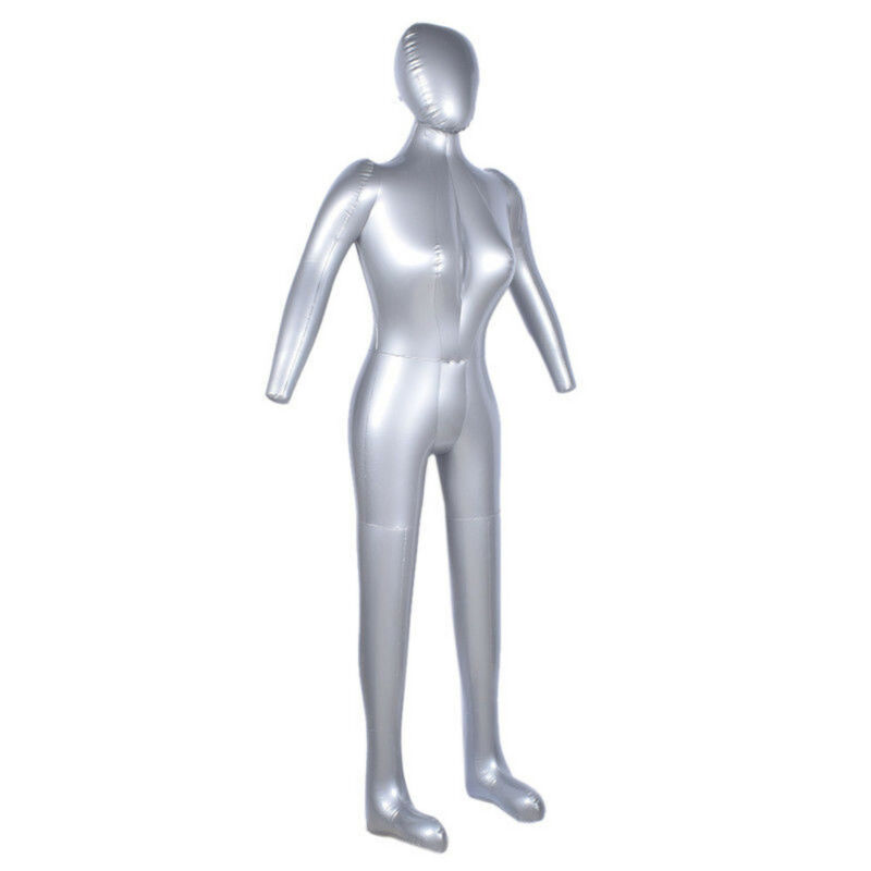1 stk oppblåsbar utstillingsdukke modell torso pvc display kvinnelige hele kroppen tilbehør