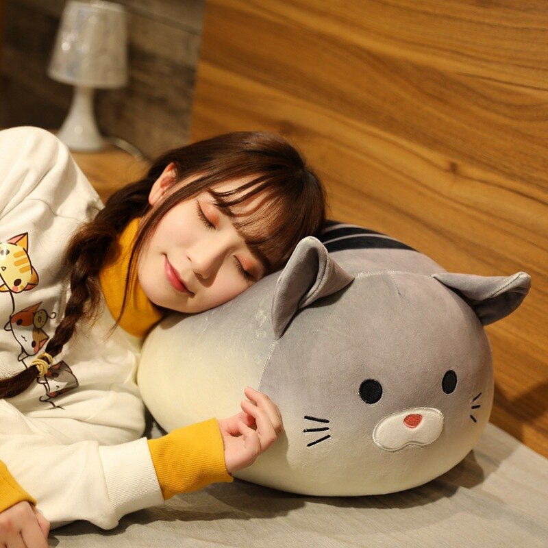 Japanse Kitten Sierkussen Kat Cartoon Knuffel Kussens Decoratieve Pop Meisje Vriend Student Squishmallow Voor Home Decor