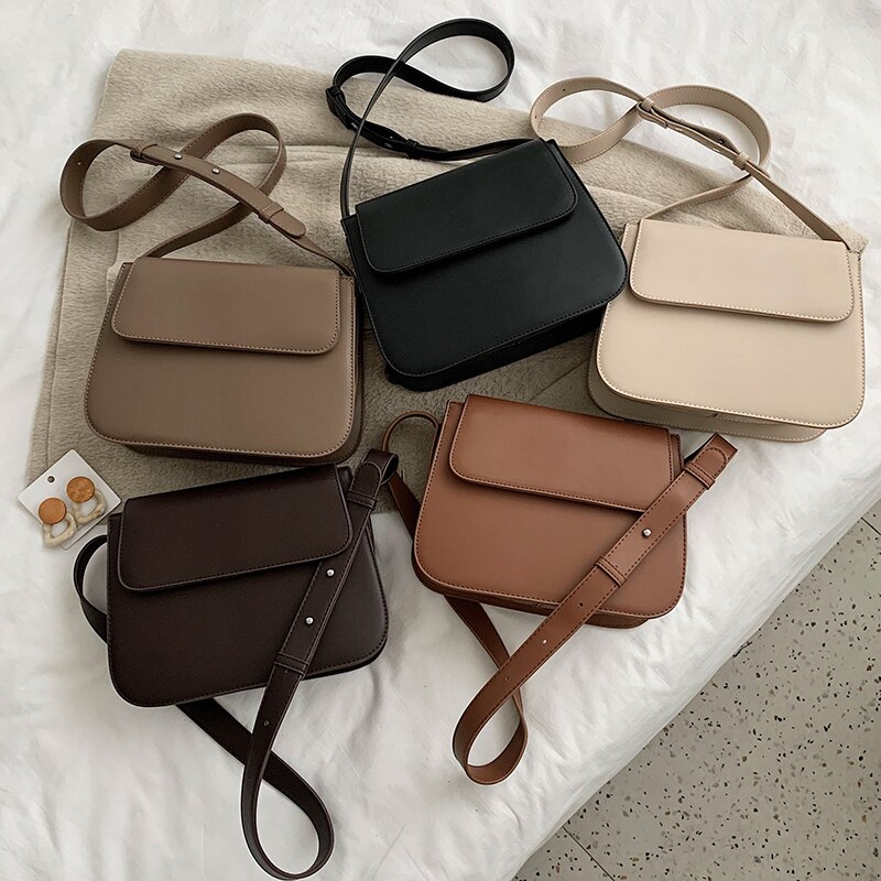 Moyen femmes sac bonne en cuir PU sacs à bandoulière pour les femmes minimaliste femme luxe sac à bandoulière Bolsa Feminina