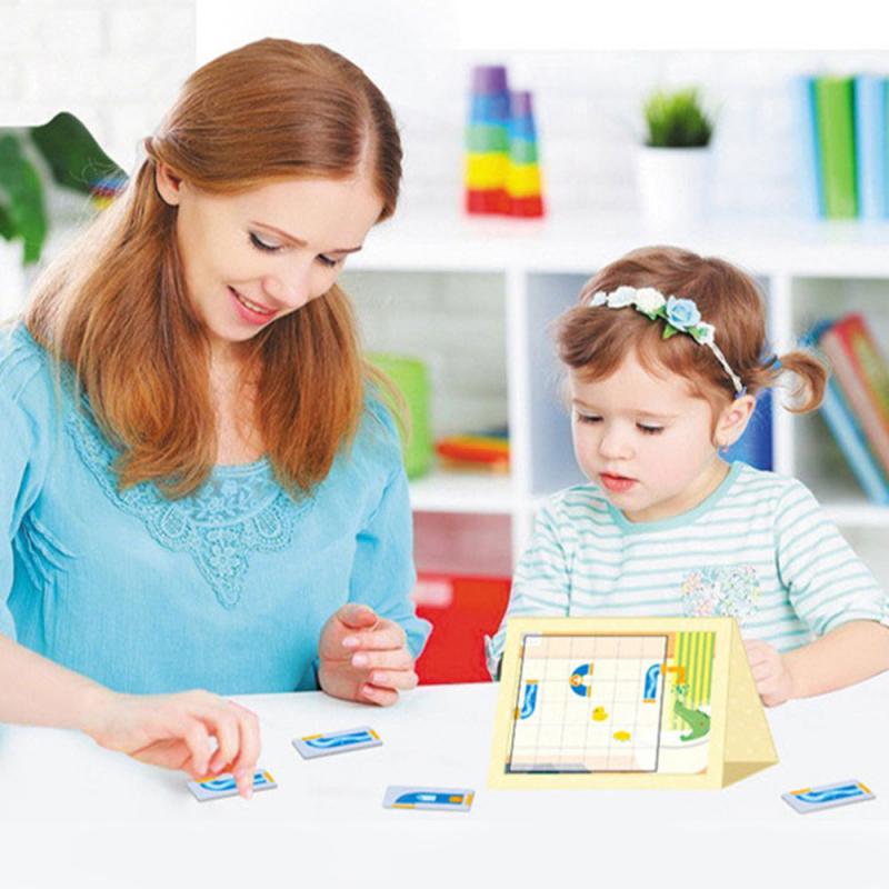 1Set Magnetische Puzzel Kleine Krokodil Baden Brandbestrijding Game Magnetische Puzzel Kinderen Speelgoed
