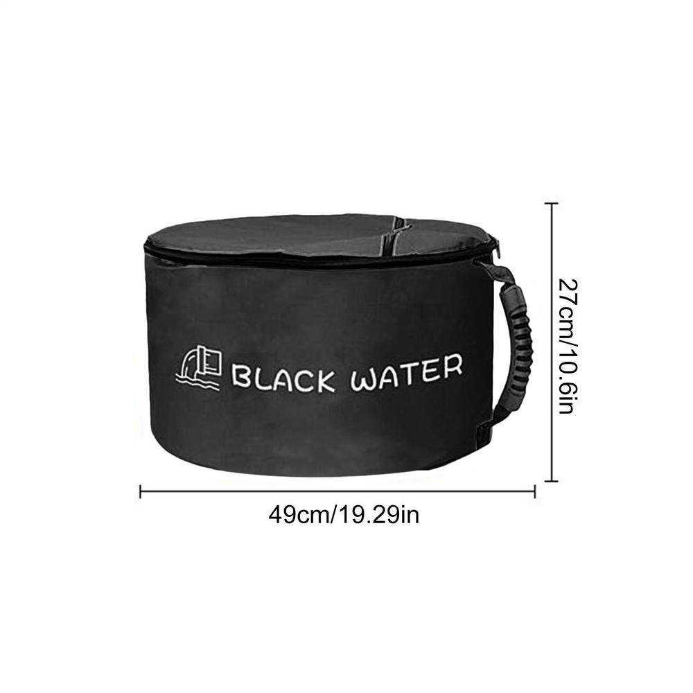 RV Sewer Hose Storage Bag With Double Zipper Foldable Rv Hose Storage Organizer RV Accessories For Waste Tools Camping: black