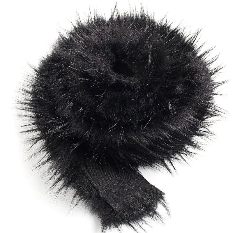 Faux Fur Trim Comfortabele Bont Lint Tape Diy Kleding Naaien Craft Kostuum Decoratie Harige Streep Voor Maken Haar: black