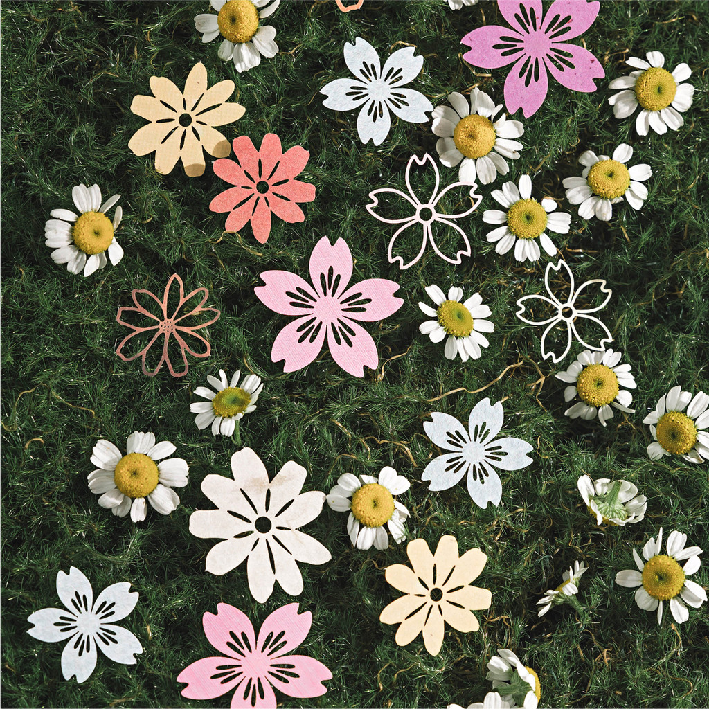 Journamm 30 pezzi fiori carta cava materiali per album album fotografici fai da te collage diario carta materiale di cancelleria creativa