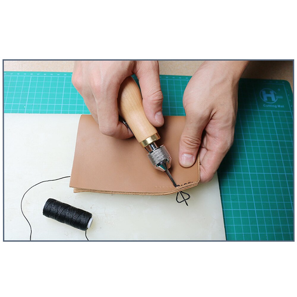 Diy læder syværktøj læder hånd symaskine vokset tråd til læder håndværk kant syning bælte strimler skomager værktøj