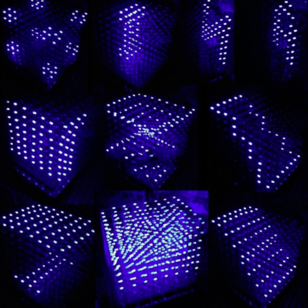 3d led cube 8x8x8 light items PCB Board novelty news Blue Squared DIY Kit 3mm