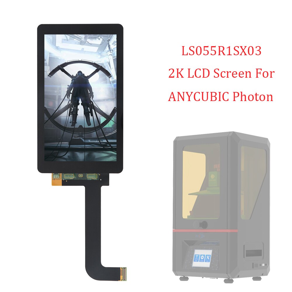 For ANYCUBIC Photon LCD 3D Printer 2K LCD Screen With Glass 5.5 inch LS055R1SX03 Light Curing Display Screen No Backlight