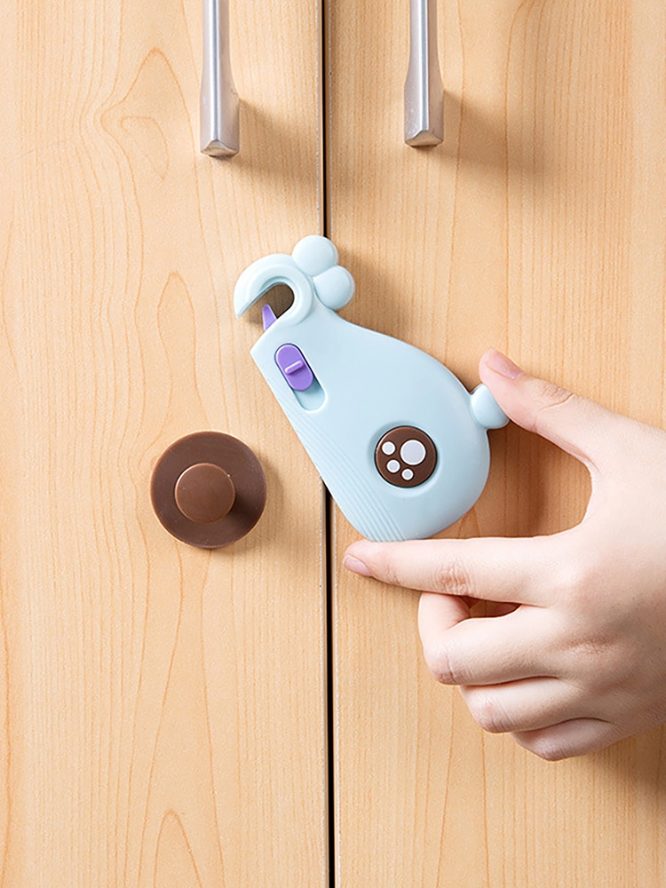 Kastdeur Walvis Kinderslot Multifunctionele Baby Anti-Clamp Hand Baby Bescherming Levert Lade Veiligheid Gesp