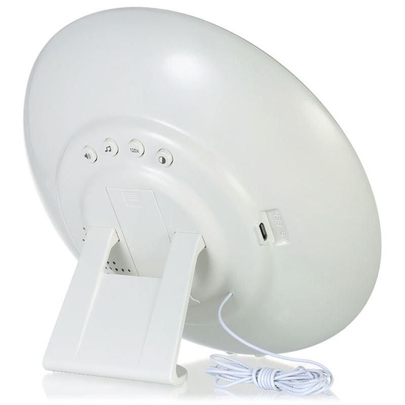 Wake Up Light Alarm Clock Sunrise/Sunset Simulation Digital Clock With Fm Radio 7 Colors Light Sounds Function Press Control