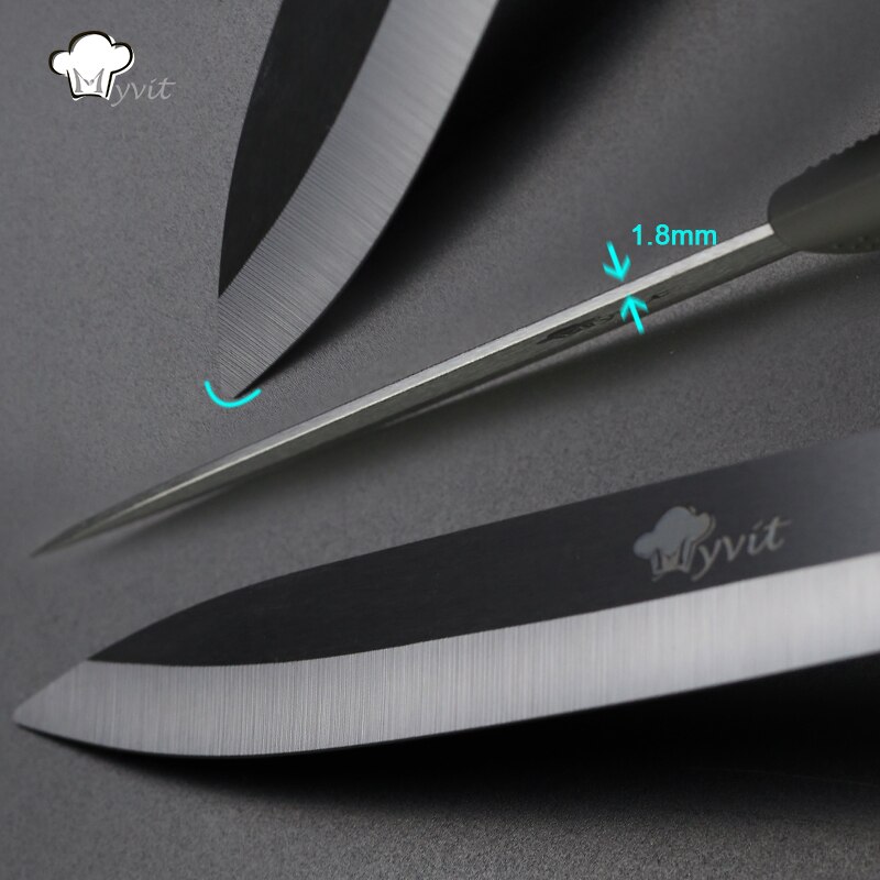 Keramiske knivsæt køkkenknive madlavningssæt med håndtag 3 " 4 " 5 " 6 " tommer keramiske knive til madlavning 8 farvehåndtag sort klinge