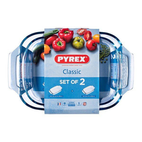 Set of Oven Dishes Pyrex Classic Transparent Boros... – Grandado