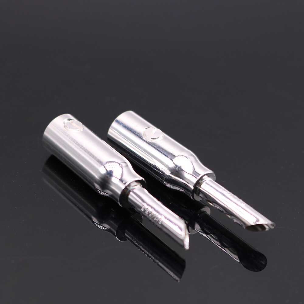 Yivosound diy alto-falante de alta fidelidade cabo chapeamento prata banana conector plug
