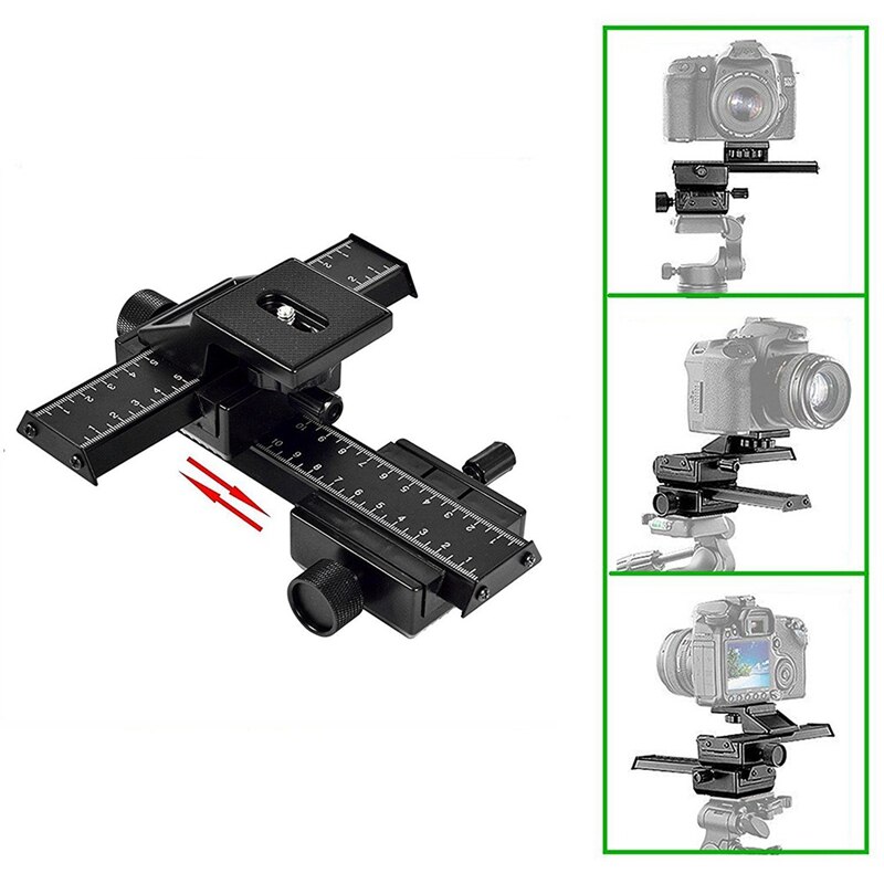 Trépied Pro Macro Focus 4 voies, tête coulissante/gros plan pour Canon Nikon, Pentax, Sony appareil photo numérique SLR