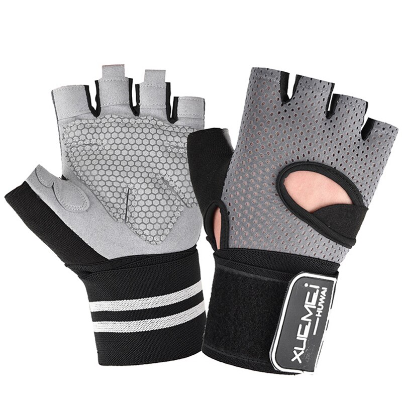 Gants de gymnastique à demi-doigt avec enroulement de poignet, équipement de musculation et de protection des mains pour hommes et femmes
