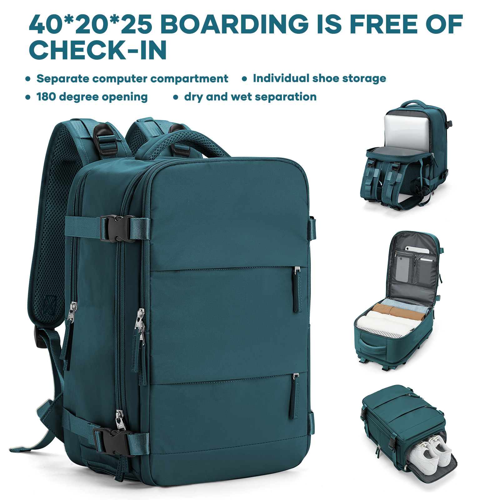 College Laptoptas Reisrugzak Grote capaciteit Easyjet 45x36x20 Rugzak Ryanair 40x20x25 Cabin Rugzak, Handbagage Tas: 12 Inches / Blauw