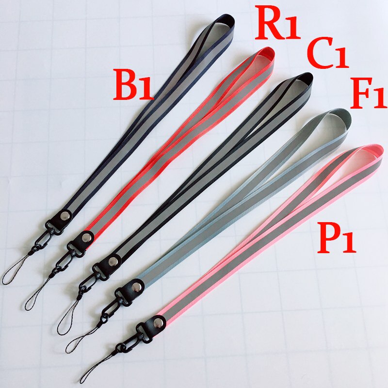 Phone Straps Hook type reflective strip long and short mobile phone lanyard Holders Neck Straps with Keyring for Huawei Sony: F1