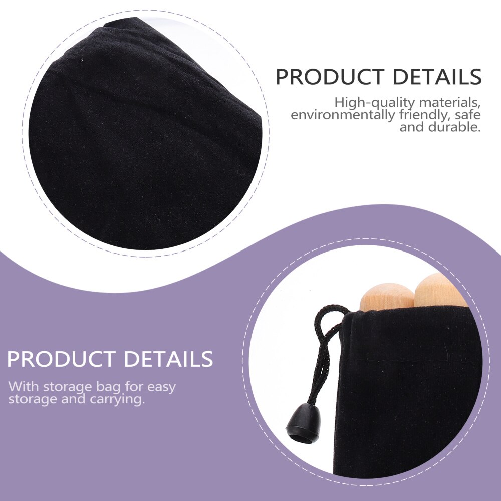 2 Pairs Wood Clave Beginner Percussion Instrument Rhythm Stick with Carry Bag