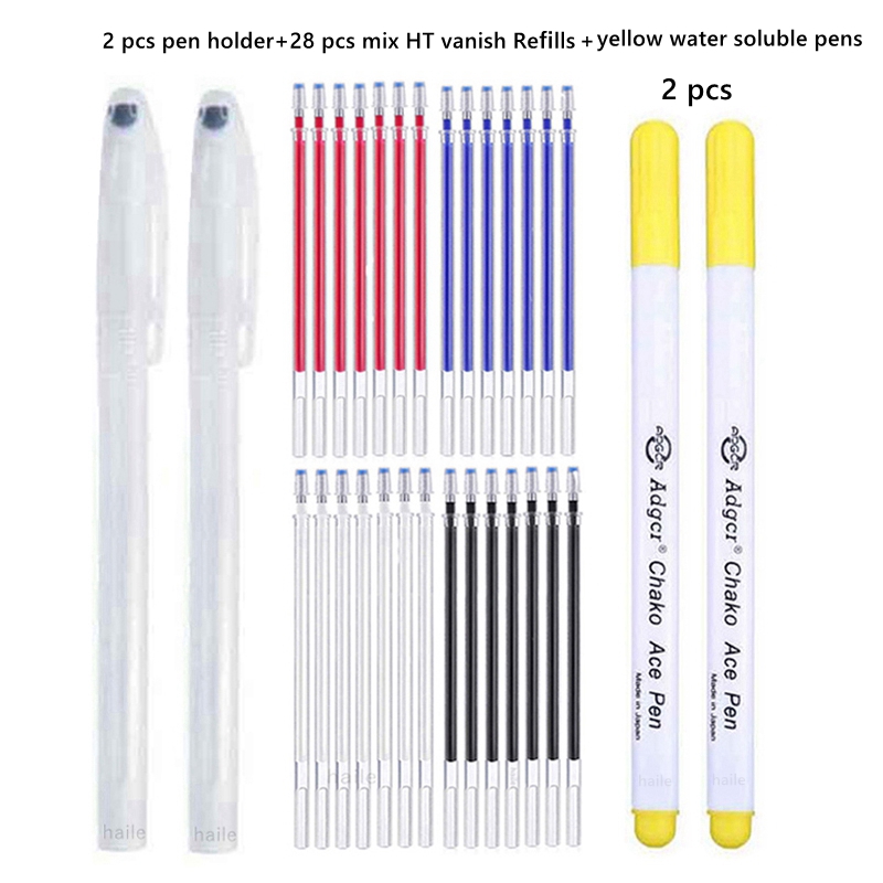 Haile Fabric Markers Fade Out for Drawing Lines Disappearing Marker Pens Patchwork Fabric PP Multi Purpose DIY Craft Sewing Tool: Red