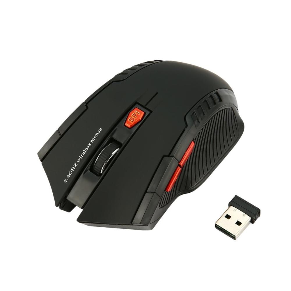 2.4Ghz Wireless Optical Mouse Gamer Game Wireless Mice With Usb Receiver For Pc Gaming Laptops: Black