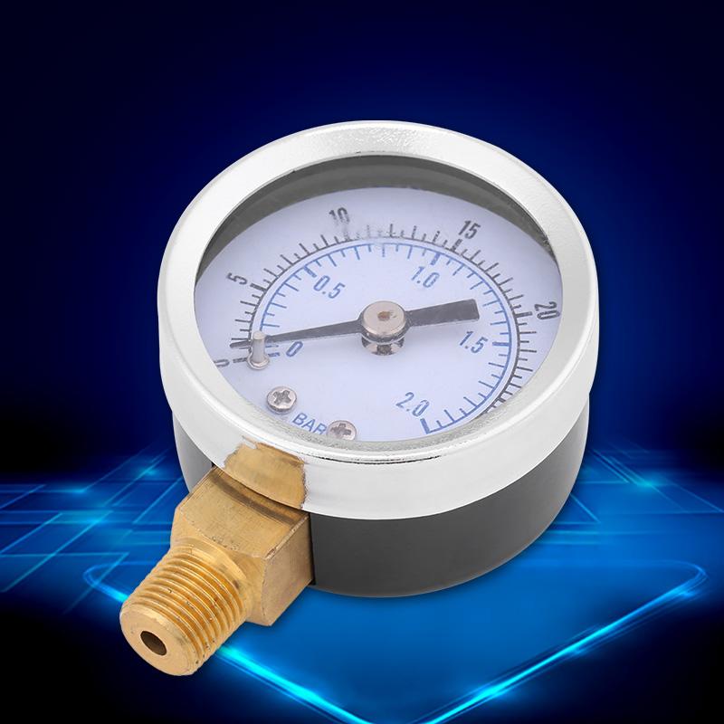 Mini Dial Water Oil Compressor Meter Tyre Pressure Meter Metal Manometer 0-30psi 0-2bar Manifold Digital