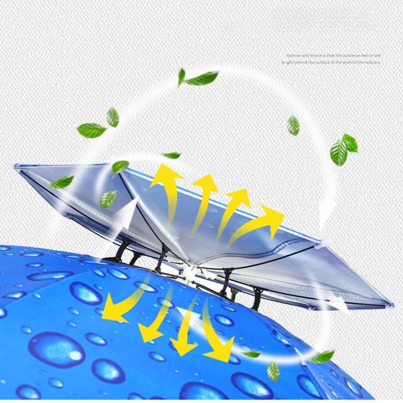 Dubbellaagse opvouwbare parapluhoed voor buiten, zonnescherm, UV-bescherming, zonnebrandcrème, waterdichte vishoed, geschikt voor buiten kamperen