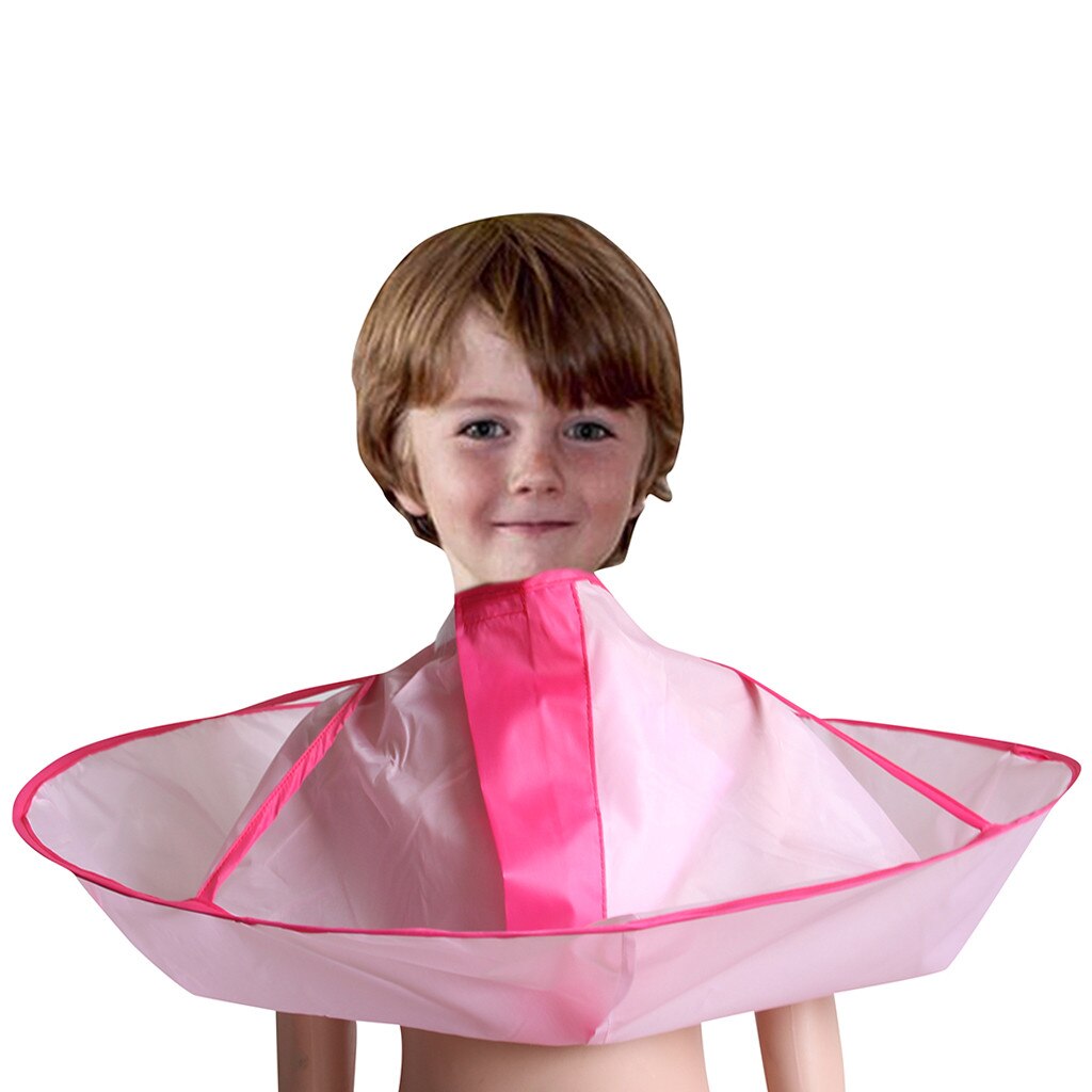 DIY Kids Hair Cutting Cape Gown Kids Boy Hair Cutting Cape Gown Hairdresser Barber Apron Hairdressing Children Hair Styling Tool: Pink 